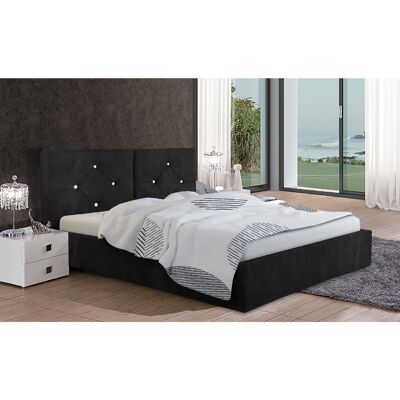 Cubana Bed Single Plush Velvet Black