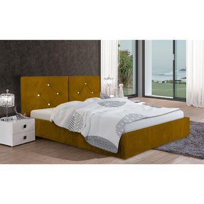 Cubana Bed Small Double Plush Velvet Mustard