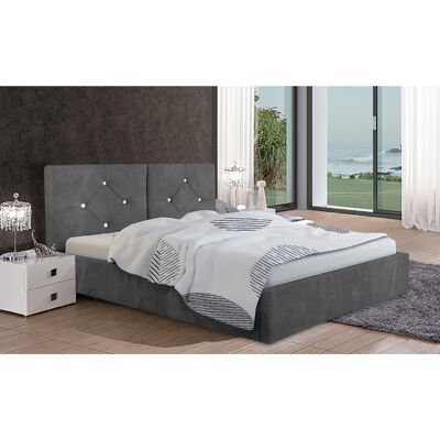 Cubana Bed Single Plush Velvet Grey