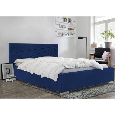 Fenna Bed Double Plush Velvet Blue
