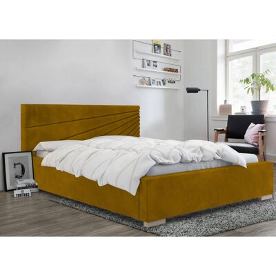 Fenna Bed Single Plush Velvet Mustard