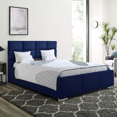 Gerali Bed Double Plush Velvet Blue