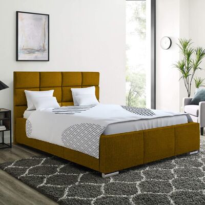 Gerali Bed Single Plush Velvet Mustard