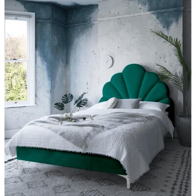 Hendo Bed Small Double Plush Velvet Green