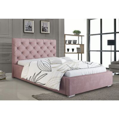 Hillary Bed Single Plush Velvet Pink