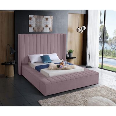Kensington Bed Small Double Plush Velvet Pink