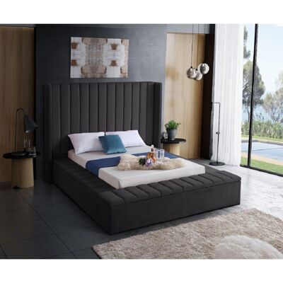 Kensington Bed Double Plush Velvet Black