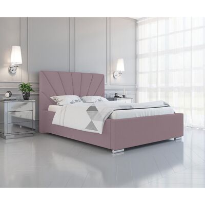 Khuduro Bed Small Double Plush Velvet Pink