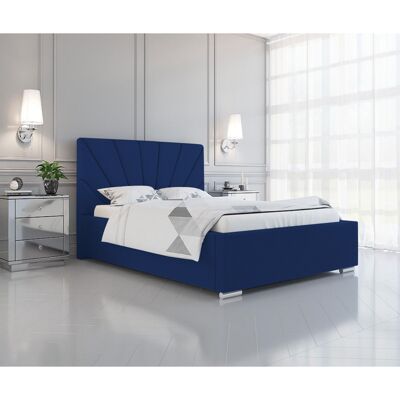 Khuduro Bed Small Double Plush Velvet Blue