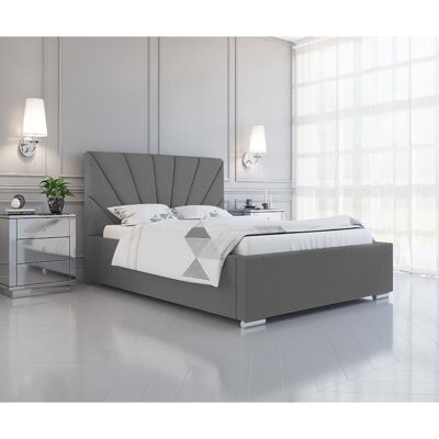 Khuduro Bed Single Plush Velvet Grey