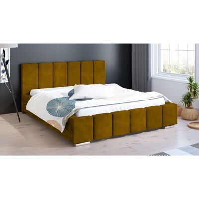 Lemela Bed King Plush Velvet Mustard