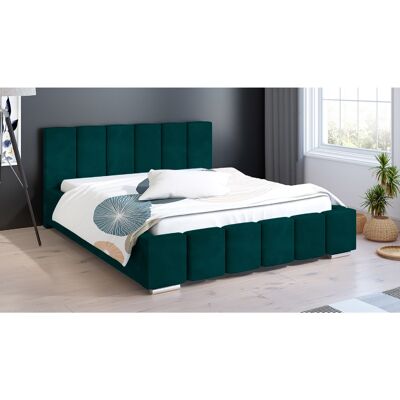 Lemela Bed Small Double Plush Velvet Green