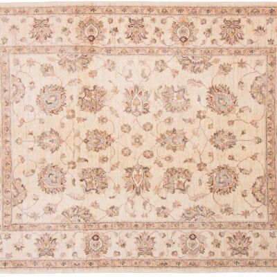 Afghan Chobi Ziegler 198x148 tappeto annodato a mano 150x200 beige, orientale, pelo corto