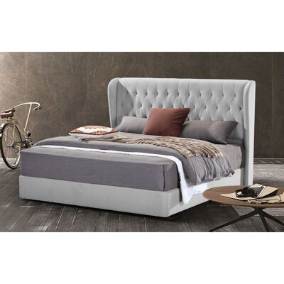 Mariappa Bed Double Plush Velvet Silver