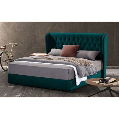 Mariappa Bed Small Double Plush Velvet Green