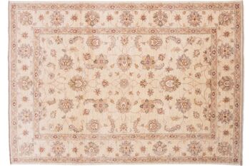 Tapis Afghan Chobi Ziegler 194x137 noué main 140x190 beige, oriental, poils courts 1