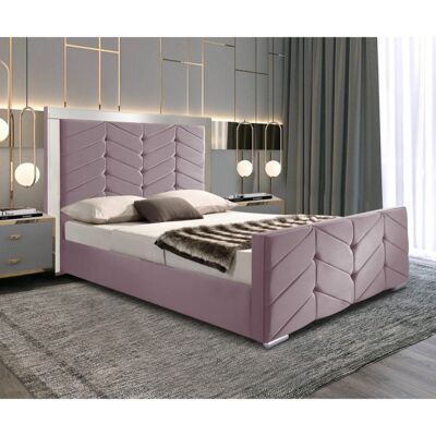 Marisa Bed Super King Plush Velvet Pink