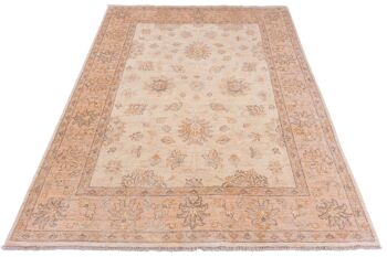 Tapis Afghan Chobi Ziegler 195x149 noué main 150x200 beige, oriental, poils courts 2