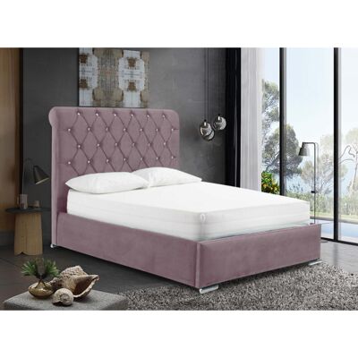 Meripa Bed Small Double Plush Velvet Pink