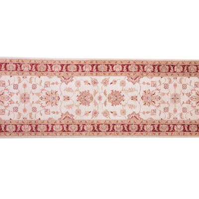 Tapis Afghan Chobi Ziegler 304x84 noué à la main 80x300 tapis de passage beige oriental