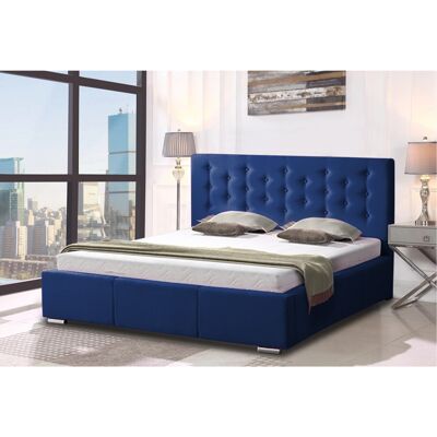 Pinia Bed Single Plush Velvet Blue