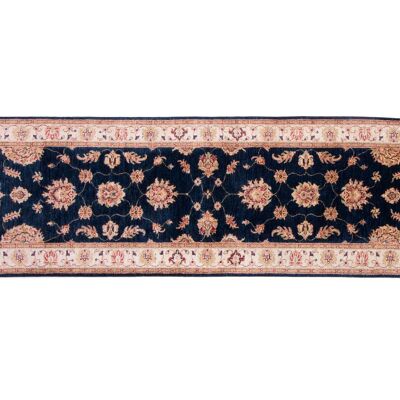 Afghan Chobi Ziegler 298x81 hand-knotted carpet 80x300 runner beige oriental