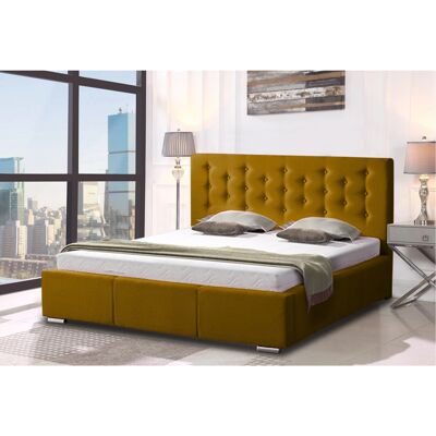 Pinia Bed Double Plush Velvet Mustard