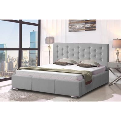 Pinia Bed Super King Plush Velvet Silver