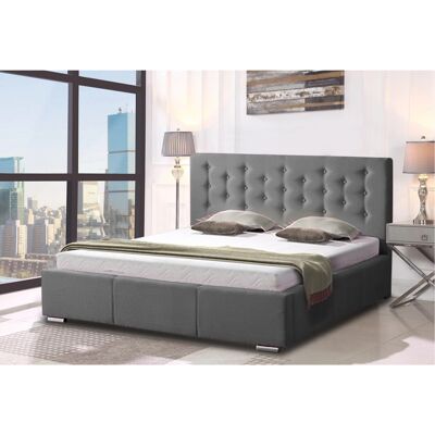 Pinia Bed Super King Plush Velvet Grey