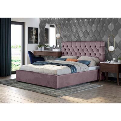 Rosiana Bed Double Plush Velvet Pink