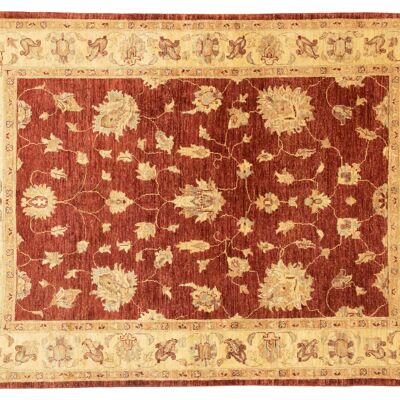 Afghan Chobi Ziegler 208x150 Handgeknüpft Teppich 150x210 Rot Blumenmuster Kurzflor