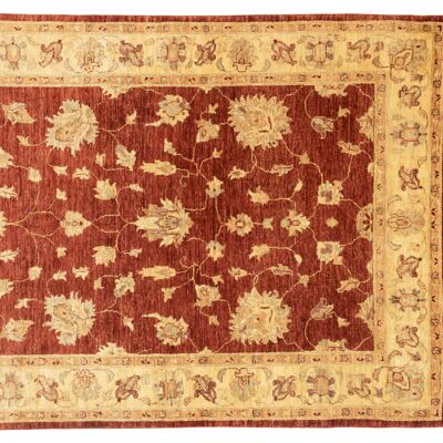 Afghan Chobi Ziegler 208x150 alfombra anudada a mano 150x210 patrón de flores rojas pelo corto
