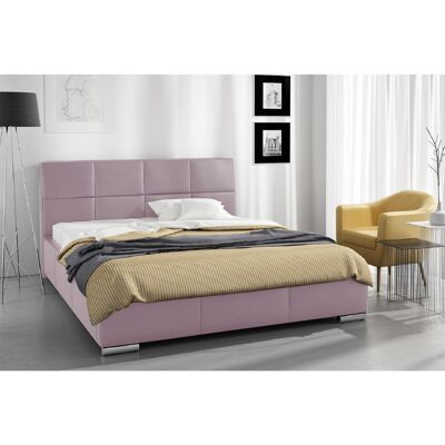 Simplier Bed Small Double Plush Velvet Pink