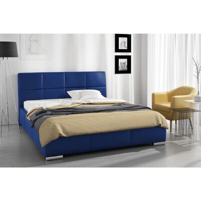 Simplier Bed Double Plush Velvet Blue