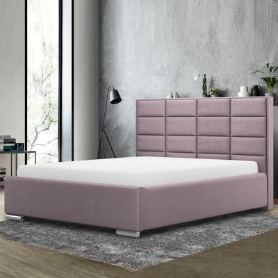 Tuanso Bed King Plush Velvet Pink