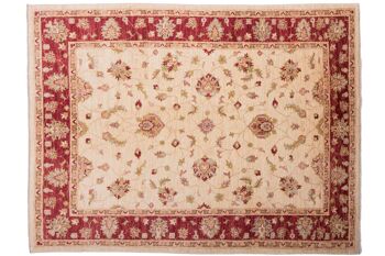 Tapis Afghan Chobi Ziegler 201x153 noué main 150x200 rouge oriental, poils courts 1