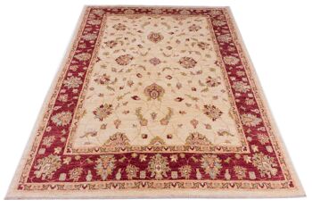 Tapis Afghan Chobi Ziegler 201x153 noué main 150x200 rouge oriental, poils courts 2