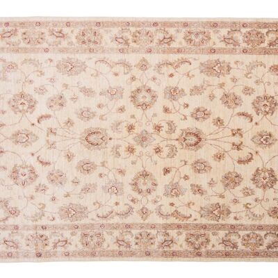 Afghan Chobi Ziegler 228x141 hand-knotted carpet 140x230 beige, oriental, short pile