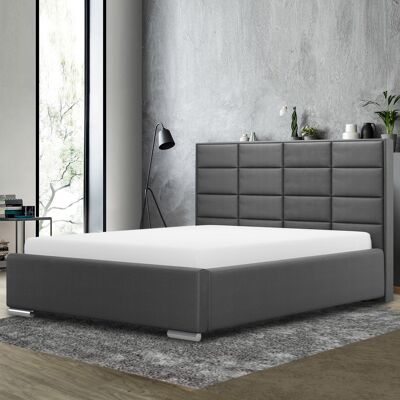 Tuanso Bed Super King Plush Velvet Grey