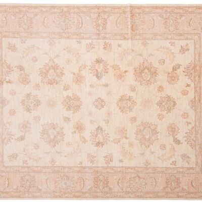 Afghan Chobi Ziegler 205x153 hand-knotted carpet 150x210 beige, oriental, short pile
