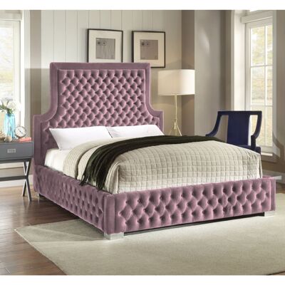 Yanis Bed Small Double Plush Velvet Pink