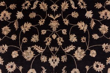 Tapis Afghan Chobi Ziegler 361x275 noué main 280x360 motif fleur noir poils courts 4