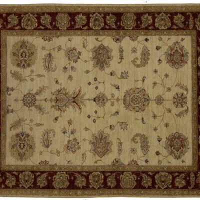 Afghan Chobi Ziegler 196x155 Handgeknüpft Teppich 160x200 Beige Orientalisch Kurzflor