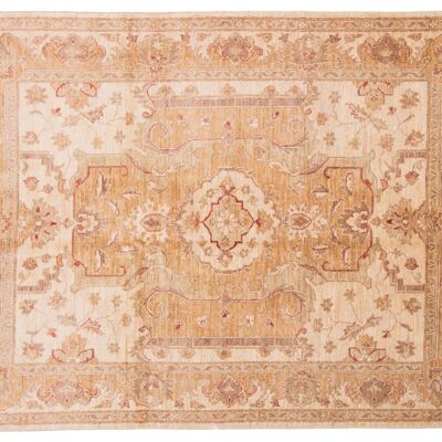 Afghan Chobi Ziegler 204x154 hand-knotted carpet 150x200 beige, oriental, short pile