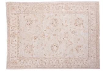 Tapis Afghan Chobi Ziegler 196x140 noué main 140x200 gris, oriental, poils courts 1