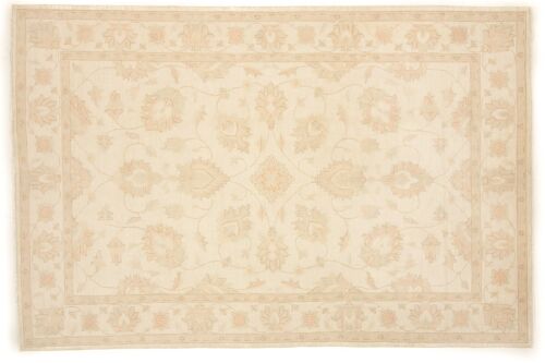 Afghan Chobi Ziegler 302x200 Handgeknüpft Teppich 200x300 Beige Orientalisch Kurzflor