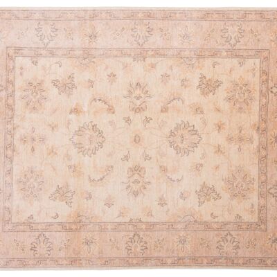 Afghan Chobi Ziegler 198x153 Handgeknüpft Teppich 150x200 Beige Orientalisch Kurzflor