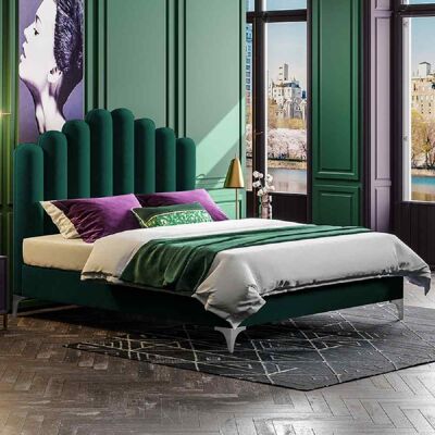 Matteo Bed King Plush Velvet Green