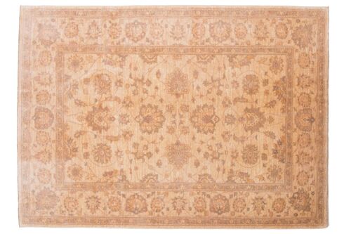 Afghan Chobi Ziegler 194x145 Handgeknüpft Teppich 150x190 Beige Orientalisch Kurzflor