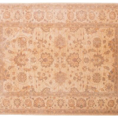 Afghan Chobi Ziegler 194x145 Handgeknüpft Teppich 150x190 Beige Orientalisch Kurzflor